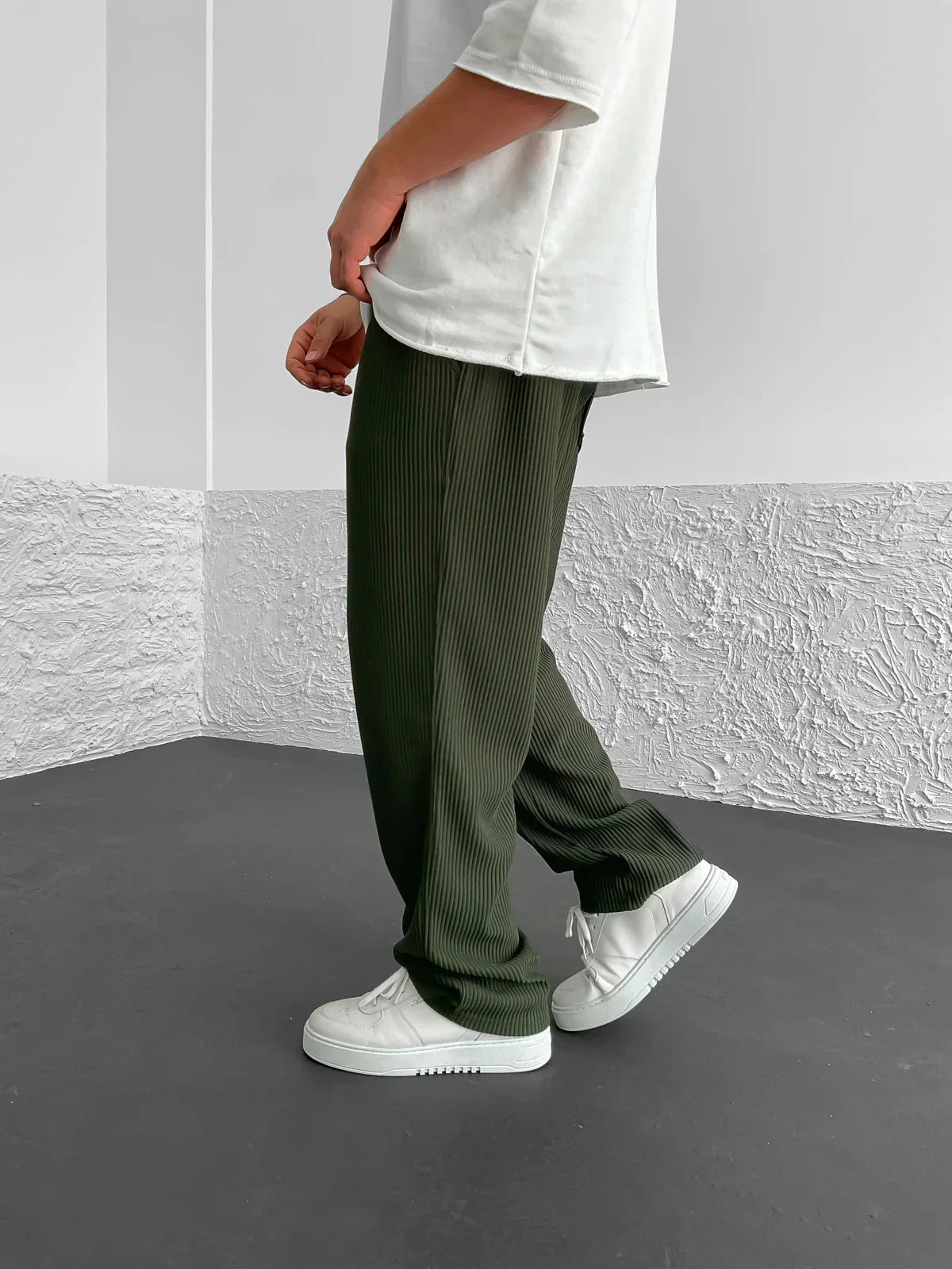 Ribbed Relaxed Fit Trousers