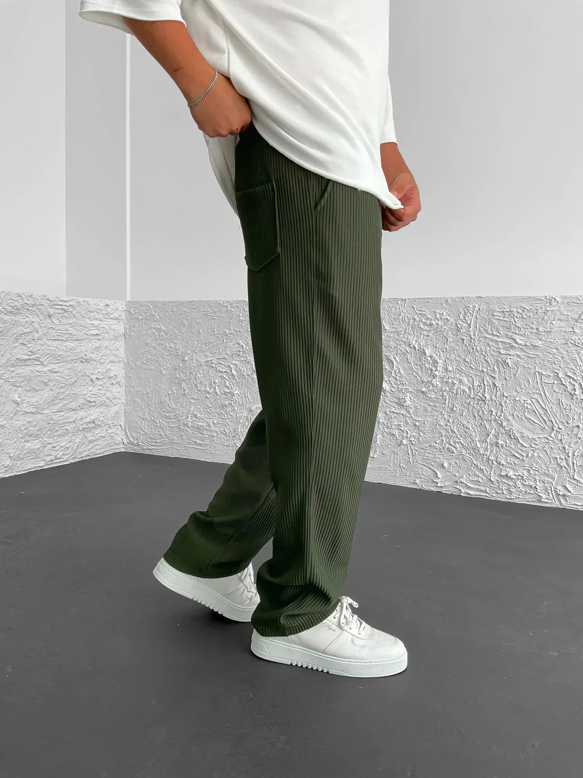 Ribbed Relaxed Fit Trousers