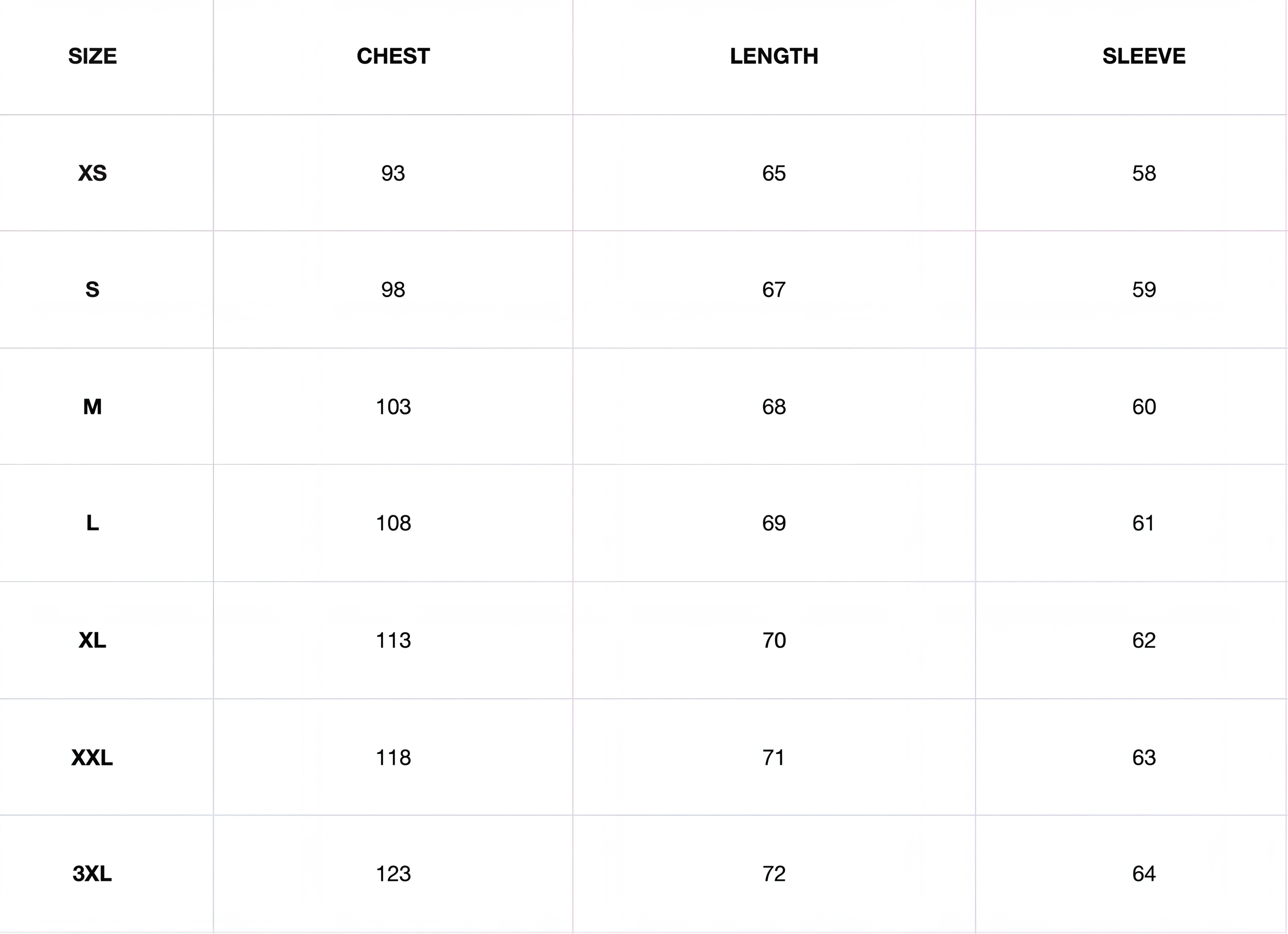 Size chart for Troydan Casual Knit Blazer