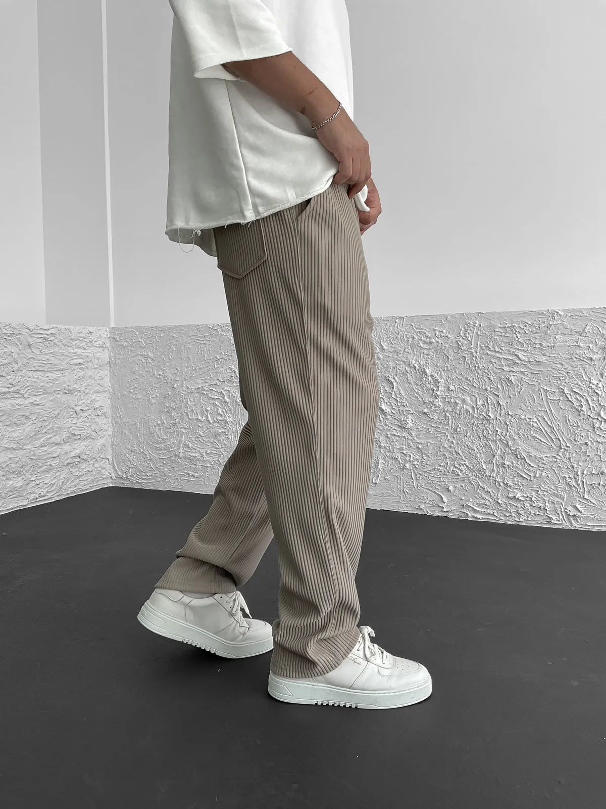 Ribbed Relaxed Fit Trousers