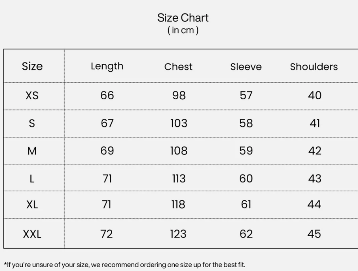 Size chart for The Montclair™ Summer Wool Cardigan