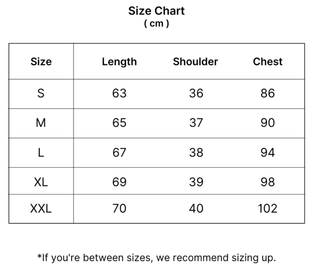 Size chart for The Belmont Knit Polo