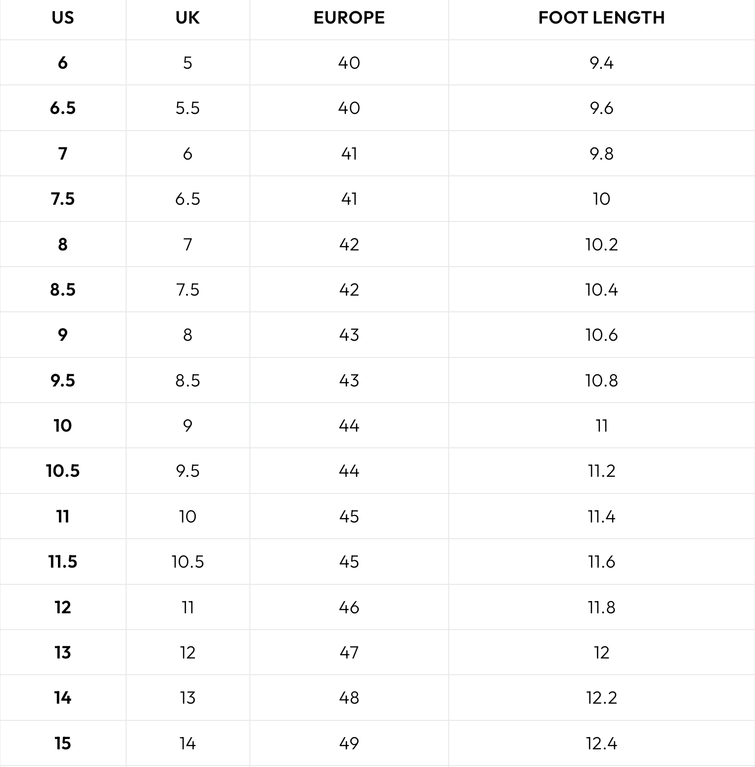 Size chart for The Aldgate Leather Loafers
