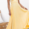 Aby - Pleated V-Neck Maxi Dress