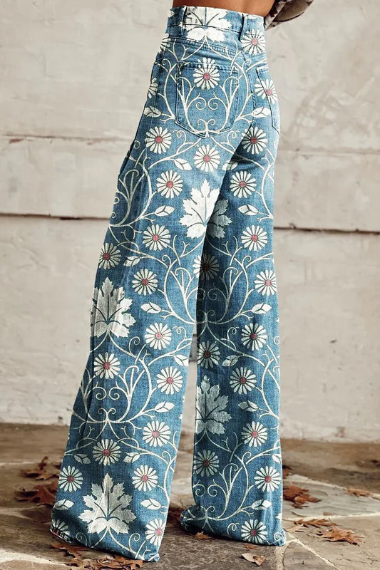 Alessia™ | Floral Vintage Jeans