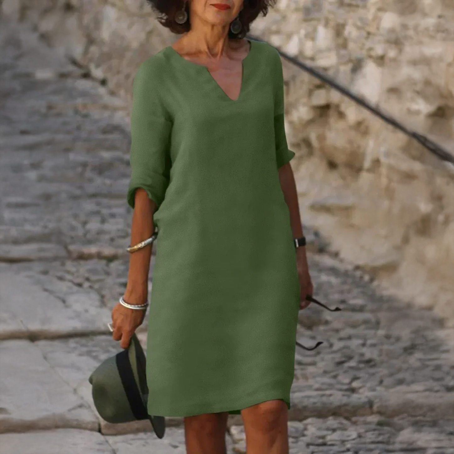 Josephine™ | Elegant V-Neck Dress